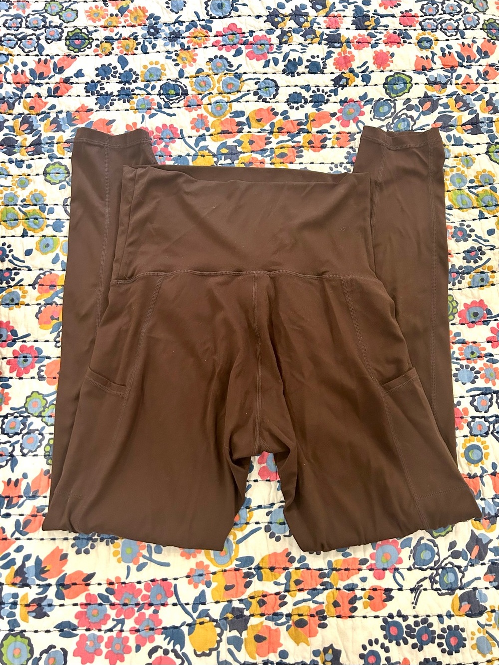 Quince Ultra-Form Maternity Pocket Leggings - Espresso Dark Brown Sz M - Picture 12 of 13